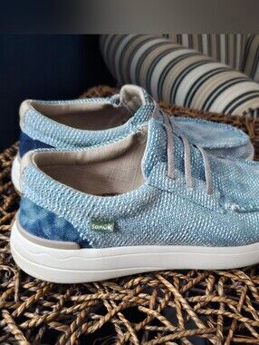 Sanuk Sky Blue Knit Slip-On Mason loafers
